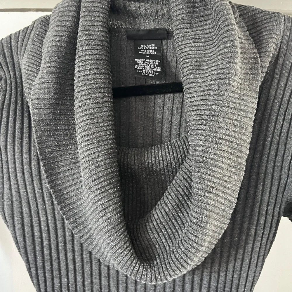 It's Our Time Charcoal Cowl Neck Sweater - Picture 3 of 4